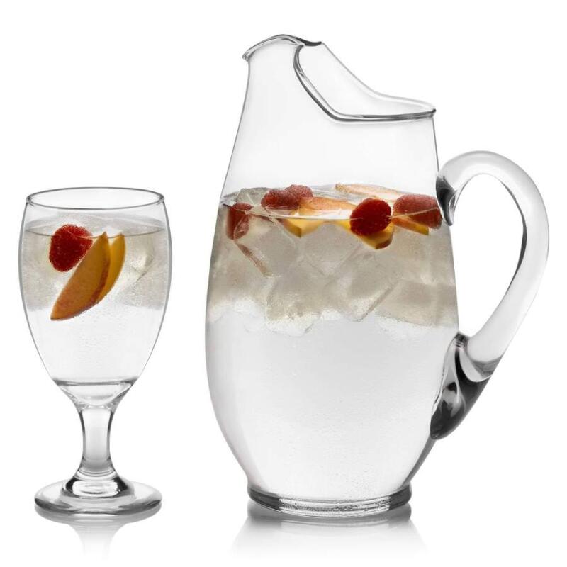 Libbey Modern Bar Bloody Mary Entertaining Set with 4 Hurricane Glasses and Pitcher 