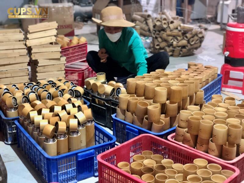 Bamboo cup factory in Vietnam