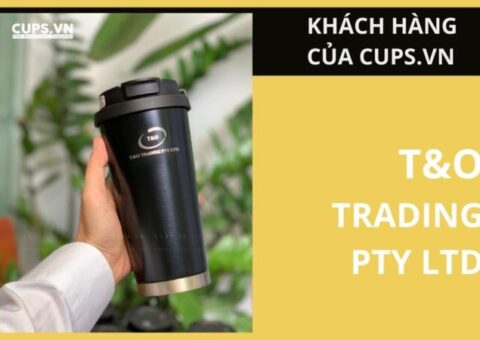 Ly giữ nhiệt khắc uv - khắc logo T&O TRADING PTY LTD làm quà tặng