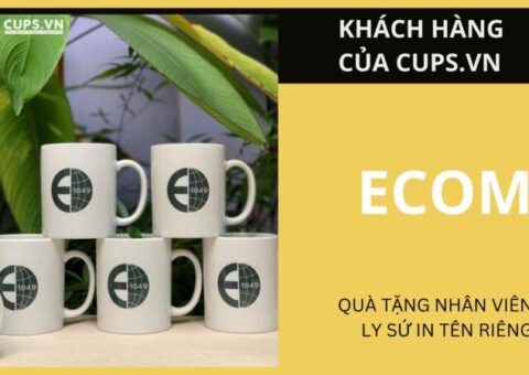Ly sứ cao cấp in tên nhân viên - Quà tặng chào đón đặc biệt từ Ecom Trading