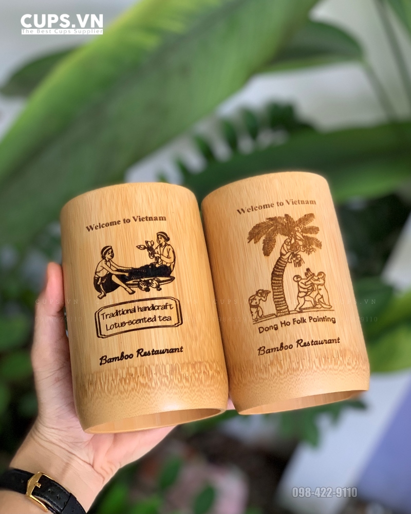 Ly bằng tre không chỉ là vật dụng, mà còn là món quà mang dấu ấn thương hiệu hoặc cá nhân