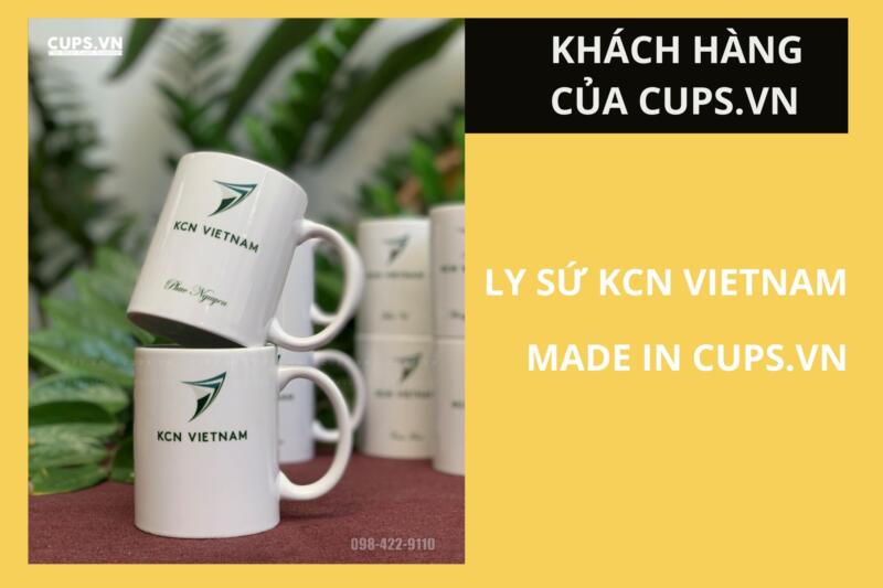 Cốc Sứ Trắng In Logo KCN – Quà Tặng Doanh Nghiệp Khu Công Nghiệp