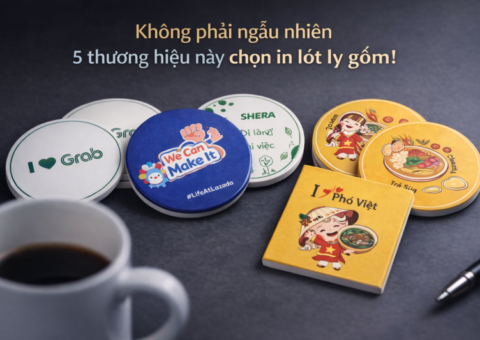 Lót ly gốm sứ in logo