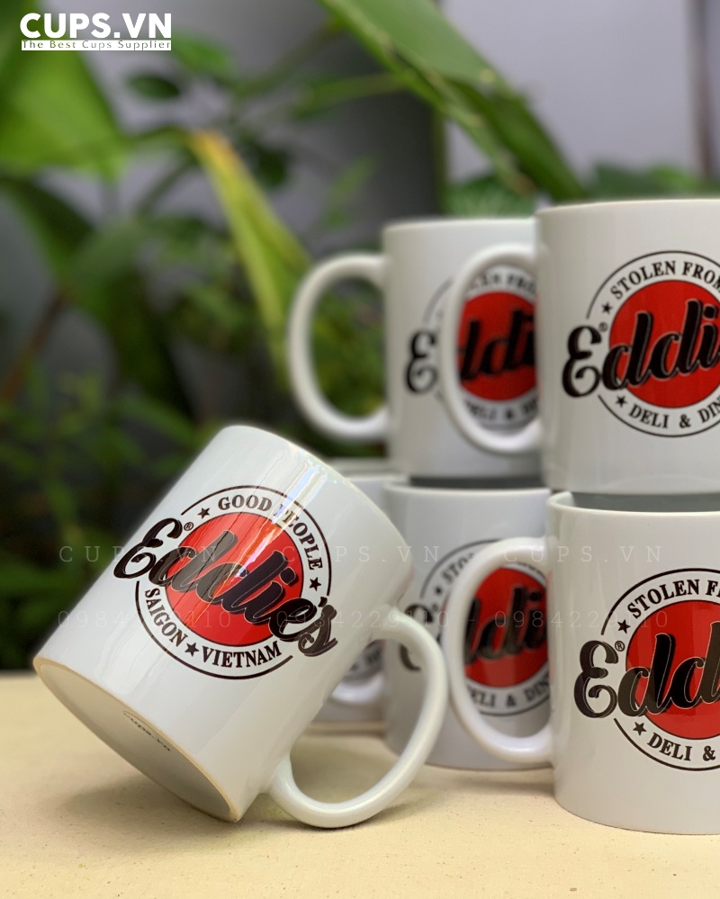 Ly Sứ EDDIE’S Được Sản Xuất Tại Cups.vn – Ly Sứ In Logo Chất Lượng
