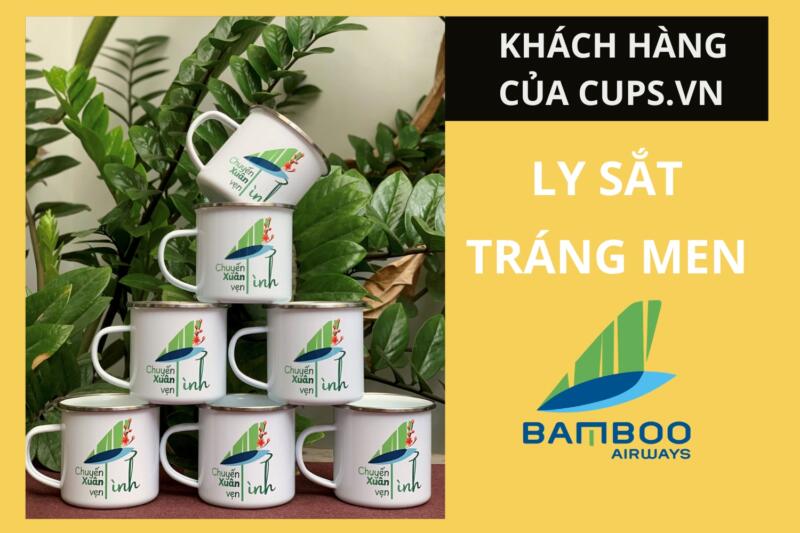 Ca Sắt Tráng Men In Logo Bamboo Airways – Sản Xuất Tại Cups.vn