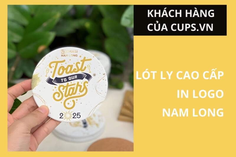 Đế lót ly ceramic thấm hút cực tốt in logo Nam Long