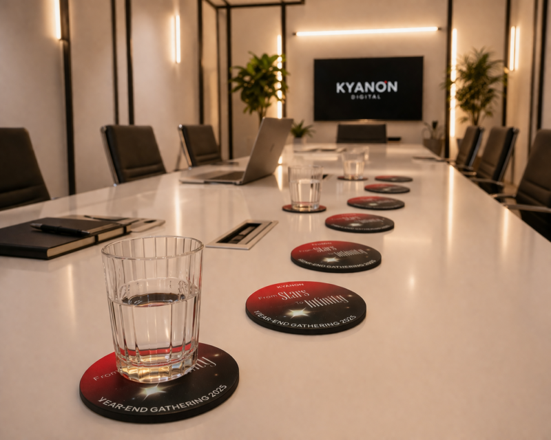 Kyanon chọn đế lót ly in logo