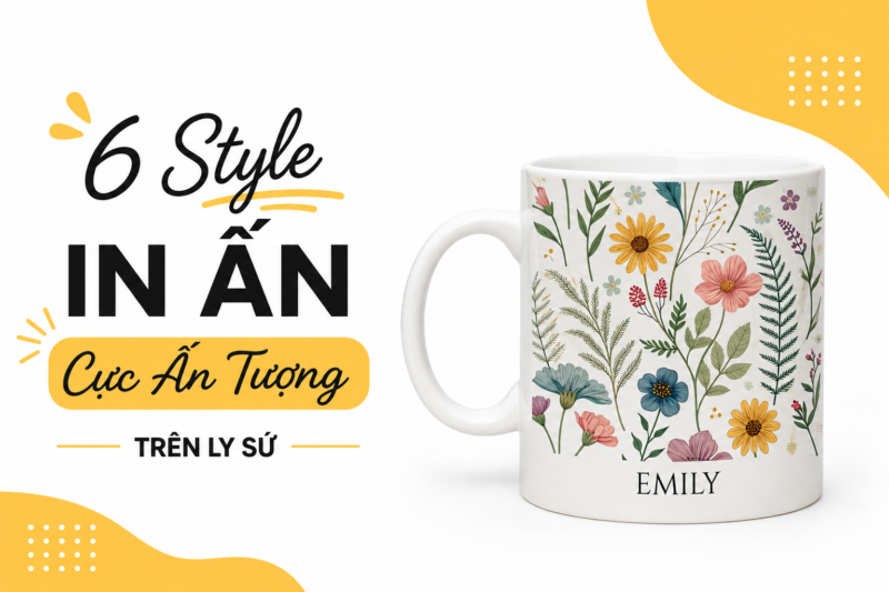 Khám phá 6 style in ly sứ ấn tượng: in full wrap, in 2 mặt, in chân dung, in logo, nhiều màu và họa tiết Việt Nam cho quà tặng doanh nghiệp.