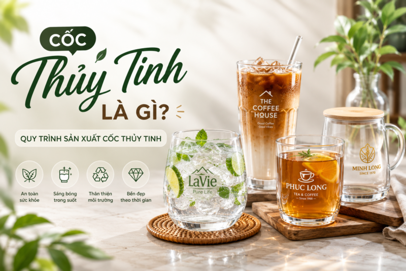 Cốc thủy tinh là gì? Chúng có thể được sản xuất thành nhiều kiểu dáng như cốc uống nước, ly cà phê, ly bia, tumbler, highball, lowball...