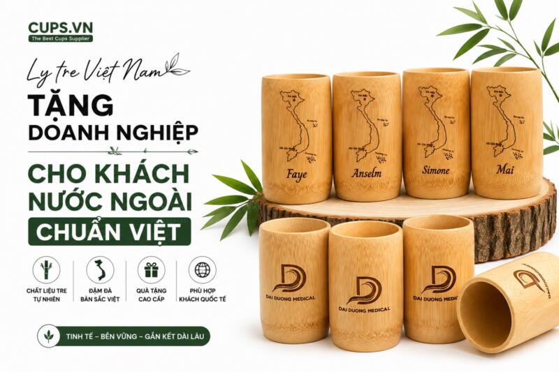 Ly tre Việt Nam khắc laser làm quà tặng doanh nghiệp cho khách nước ngoài