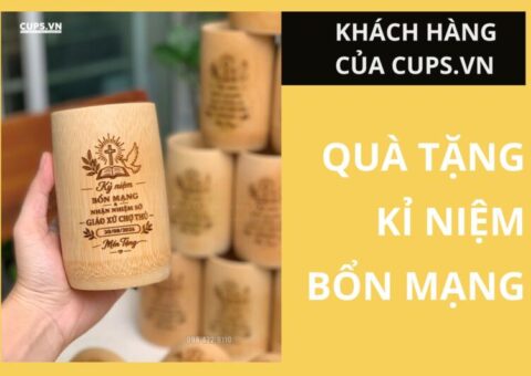 Quà Tặng Kỷ Niệm Ngày Lễ Bổn Mạng Ý Nghĩa - Ly Tre Khắc Ngày Kỷ Niệm Bổn Mạng Tại Giáo Xứ Chợ Thủ